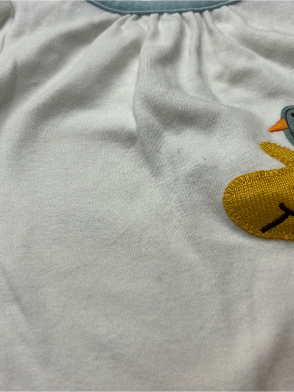 Mud Pie White Dress with Giraffe Bird Appliqué Ric Rac Trim - Picture 3 of 5